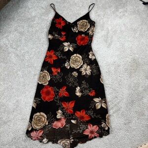 Per Seption Brand Dainty Floral Chocolate Y2K Slip Dress Forest Fairy Size Small
